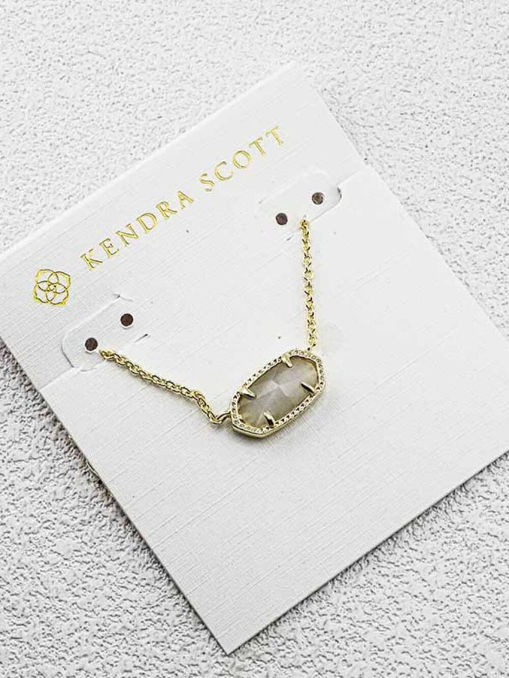 Kendra Scott Gold Chain Necklace with Gray Stone